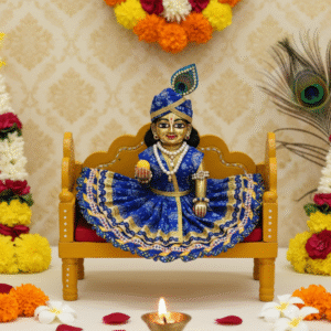 Yugalkishor Shringar Elegant Deep Blue Laddu Gopal Poshak