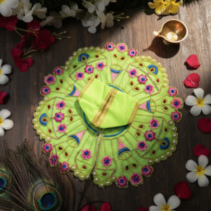 Yugalkishor Shringar Nitya Shringar Light Green Floral Poshak