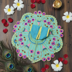 Yugalkishor Shringar Nitya Shringar Pink Poshak with Zari Lace