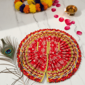 Yugalkishor Shringar Premium Red Block-Print Poshak