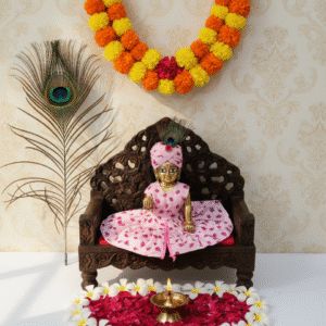 Yugalkishor Shringar Cool Cotton Nitya Shringar Rose Print Dress (Focuses on the breathable fabric and daily/seasonal purpose.)