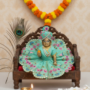 Yugalkishor Shringar Nitya Shringar Pink Poshak with Zari Lace