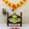 Yugalkishor Shringar Nitya Shringar Light Green Floral Poshak