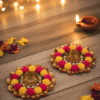 Yugalkishor Shringar - Festive Pom-Pom Diya Set