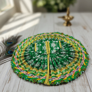 Yugalkishor Shringar Hariyaali Block-Print Poshak for Laddu Gopal