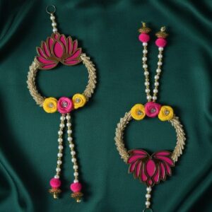 Yugalkishor Shringar - Pearl & Lotus Latkan Pair