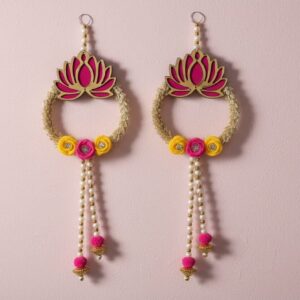 Yugalkishor Shringar - Pearl & Lotus Latkan Pair