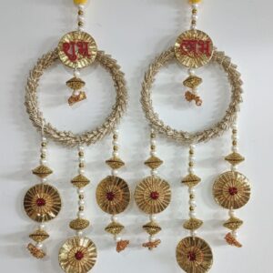 Yugalkishor Shringar - Gold Ring & Pearl Shubh Labh Latkan Pair
